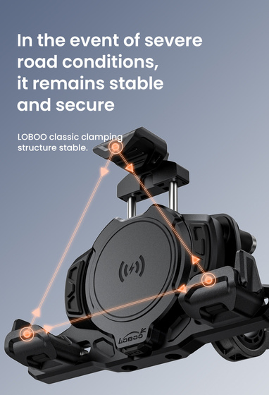 LOBOO Uchwyt na telefon PH02S (z modułem ładowania, 13mm) (10.3.08002.130.11)