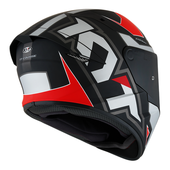 Kask Motocyklowy KYT TT-COURSE ELECTRON matowy szary/czerwony - XL