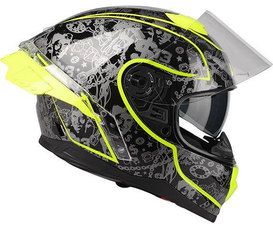 Kask Motocyklowy LAZER RAFALE SR $13 Original (kol. Czarny - Żółty Fluo) rozm. S