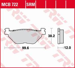 TRW LUCAS ZF KLOCKI HAMULCOWE KH319 ORGANIC YAMAHA XP 500/530 T-MAX '01-'18, TDM 900 '02-'14, XV/XVS 950 '09-'18, XT 1200Z TENERE '11-'18, FJR 1300 '03-'21, XVS 1300 '07-'17, XV 1700 '03-'21, XV 1900 '06-'08/'11-'13 TYŁ
