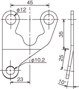 BRACKET FOR VELONA, R-OFFSET/ 10 DEGREE BENT