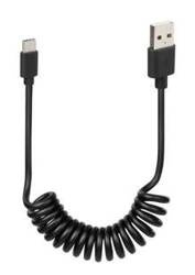 38702 Spring cable Usb > Usb Type-C - 100 cm – Black
