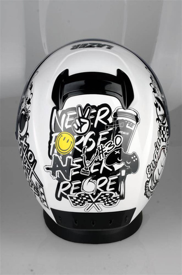 Kask Motocyklowy LAZER RAFALE EVO Stickerbomb (kol. Biały - Czarny - Srebrny - Czerwony) rozm. L