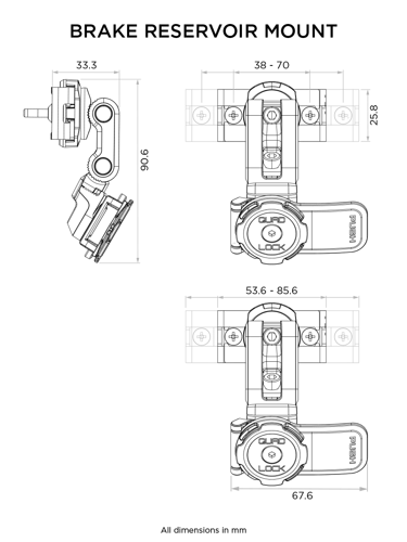 Podstawa mocowana na zbiorniczku hamulcowym Quad Lock® - V2