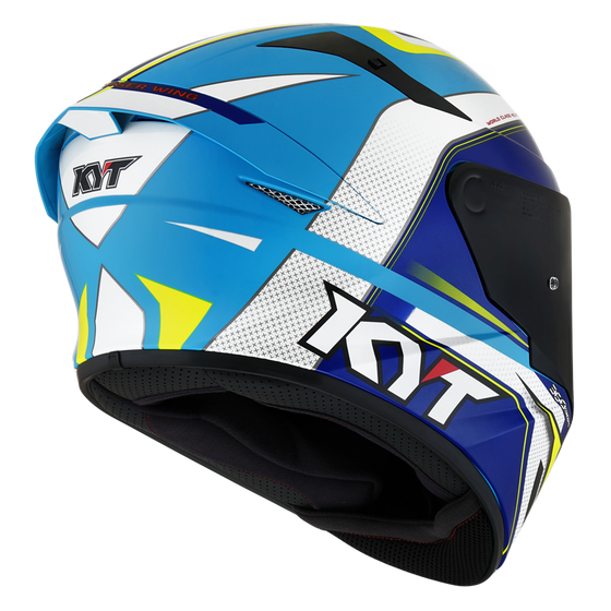 Kask Motocyklowy KYT TT-COURSE GRAND PRIX biały/jasny niebieski - XL