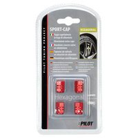 02504 Sport-Cap Hexagonal, set of 4 valve caps - Blue