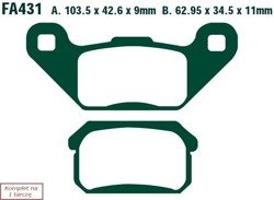 Brake pads EBC FA431TT (set on 1 disk)