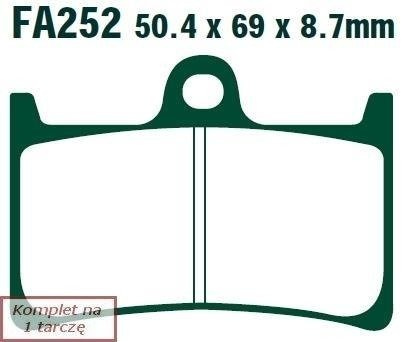 Klocki hamulcowe EBC FA252 (kpl. na 1 tarcze)