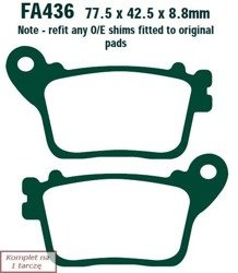 Brake pads EBC FA436 (set on 1 disk)