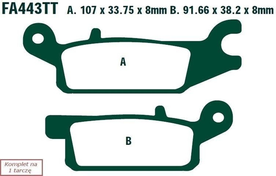 Brake pads EBC FA443R (set on 1 disk) (odpowiednik PROX 37.255102)