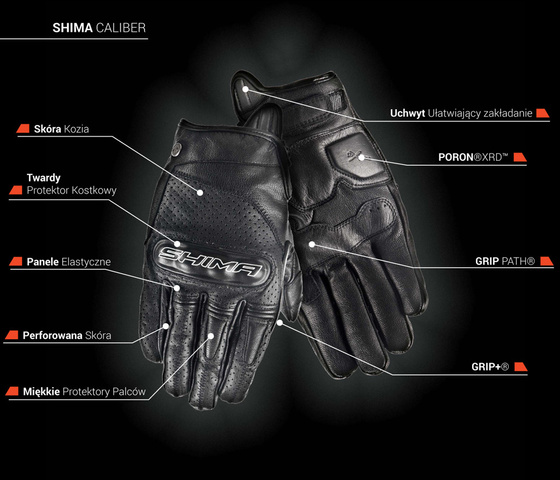 Rękawice motocyklowe miejskie SHIMA CALIBER