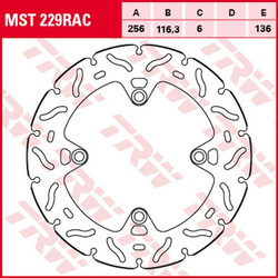 TRW LUCAS ZF TARCZA HAMULCOWA TYŁ HONDA CRF 1000/1100L AFRICA TWIN '15-, (256X116X6MM) (NG1550X;NG1936X) WAVE