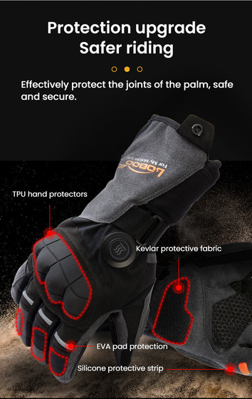 LOBOO Podgrzewane rękawice motocyklowe Szare (01.2.09050.001.01)