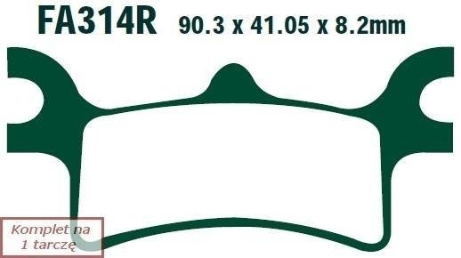 Brake pads EBC FA314R (set on 1 disk)