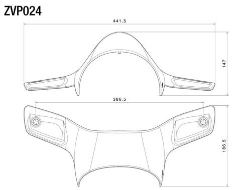 Headlight fairing Smoke Black