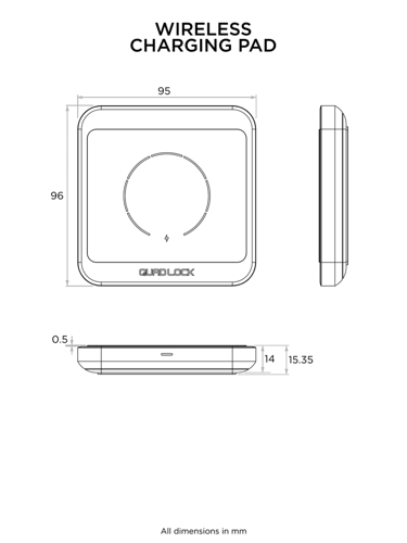 Podkładka z ładowaniem indukcyjnym Quad Lock®