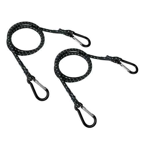 60179 Snap-Hook, pair of elastic cords with aluminium karabiners