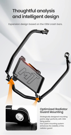 LOBOO Crash Bar boczne oraz osłony chłodnicy do CFMOTO 700MT ADV (2025-) czarne (10.3.01613.001.11)