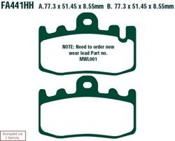 Brake pads EBC FA441HH wzmacniane (set on 1 disk)