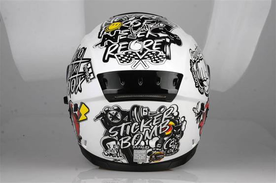 Kask Motocyklowy LAZER RAFALE EVO Stickerbomb (kol. Biały - Czarny - Srebrny - Czerwony) rozm. 2XL
