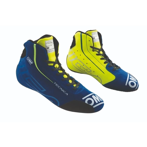 Rally Race Racing Shoes OMP Tecnica boots (FIA) blue yellow