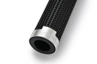 GRIP W/ALU."GGDM-CROSS"7/8"BLACK&SILVER,125MM