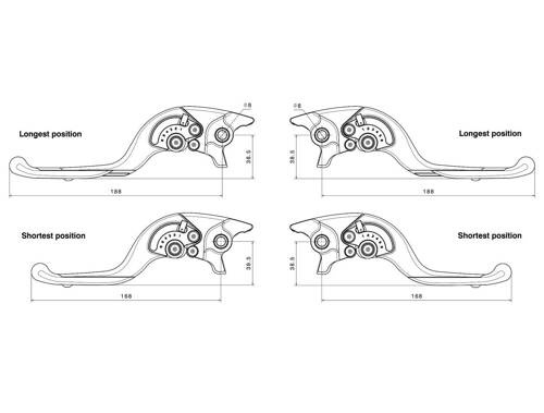 Dźwignie hamulca zestaw