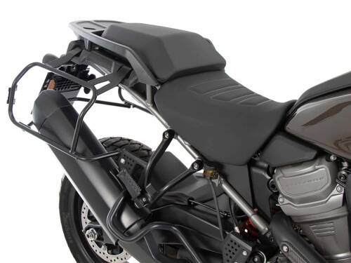 Side carrier cutout stainless steel incl Xplorer black sideboxes for Harley Davidson Pan America (2021-)