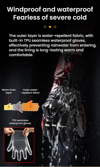 LOBOO Podgrzewane rękawice motocyklowe Czerwone (01.2.09054.001.01)