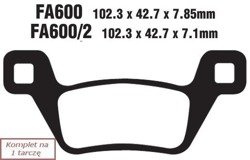 Brake pads EBC FA600/2R (set on 1 disk)