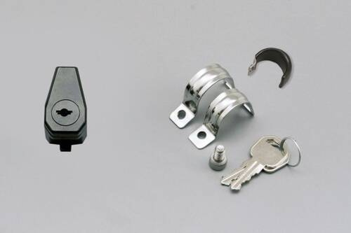 91487 HANDLEBAR HELMET LOCK HOLDER BLACK WITH HOOK Ø22.2 / 25.4MM