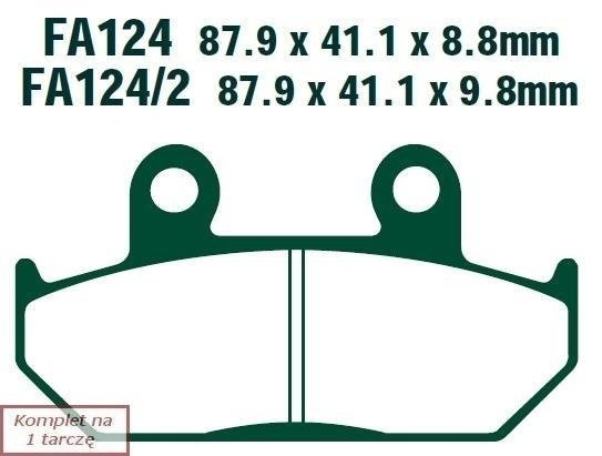 Klocki hamulcowe EBC FA124 (kpl. na 1 tarcze)
