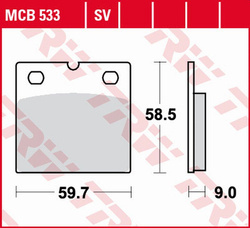 TRW LUCAS ZF BRAKE PADS KH77 ORGANIC BMW R 80 GS/PD '87-'98, R100 GS/PD '86-'96 FRONT