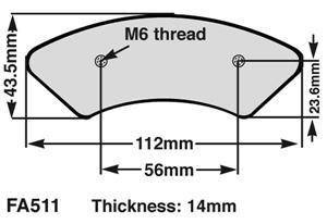 EBC Kartingowe klocki hamulcowe FA511 CZERWONE (1 kpl.)