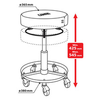 71491 Round workshop stool with tool tray