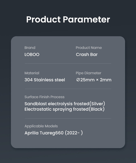 LOBOO Crash Bar do Aprilia Tuareg660 (2022-) Crash Bar (Black) (10.3.01441.001.11)