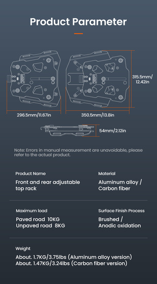 LOBOO Uchwyt kufra centralnego (wersja regulowana) KTM1290 Super Adventure (2022-) (10.3.22251.101.01)