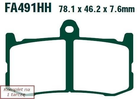 Brake pads EBC GPFAX491HH torowe/profesjonalne (set on 1 disk)