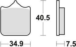 TRW LUCAS KLOCKI HAMULCOWE KH322 SINTER STREET APRILIA RSV 1000 MILE / R / TUONO 01-11, KTM 690 SM / SMC 07-16 950 SUPERMOTO 05-08 990 SMT / SMR 08-13, TRIUMPH 1050 SPEED TRIPLE 08-15, PRZÓD (PROMOCJA)