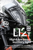 LOBOO L12T światło drogowe i mijania pomocnicze pasuje do rur o średnicy 22/25/28 mm (czarne) (10.1.01003.001.13)