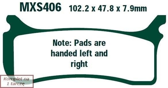 Brake pads EBC MXS406 off-road wyczynowe (set on 1 disk)