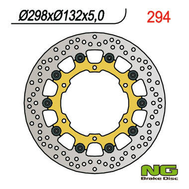 NG TARCZA HAMULCOWA PRZÓD YAMAHA YZF R6 99-02, YZF R1 98-03, FZS 1000 01-05, FJR 01, XJR 1300 03-17, XVZ 1300, XV 1600/1700/1900 (298X132X5) (6X8,5) PŁYWAJĄCA PŁYWAJĄCA