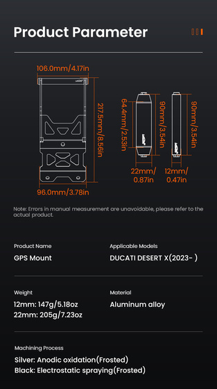 LOBOO Zestaw montażowy GPS DUCATI DESERT X (2023-) (10.3.09581.001.01)