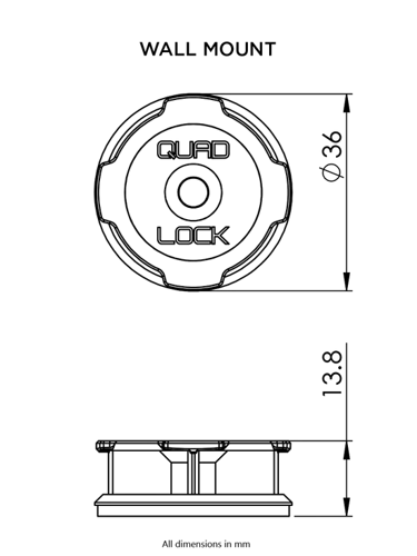 Samoprzylepna podstawa ścienna Quad Lock® ( dwupak) (V2)