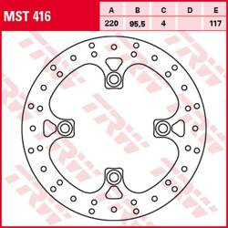 TRW LUCAS ZF TARCZA HAMULCOWA PRZÓD YAMAHA YFM 700 GRIZZLY '07-, (220X95,5X4MM)