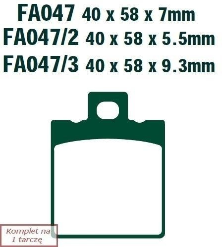 Brake pads EBC FA047TT (set on 1 disk)