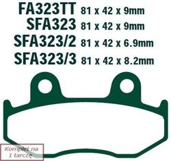 Brake pads EBC FA323TT (set on 1 disk)