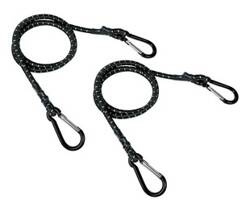 60179 Snap-Hook, pair of elastic cords with aluminium karabiners
