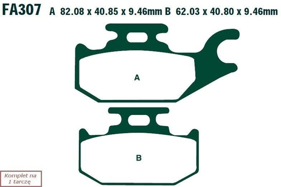 Brake pads EBC FA307R (set on 1 disk)