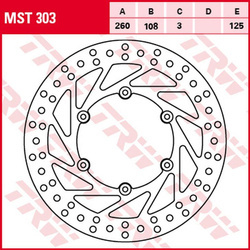 TRW LUCAS ZF TARCZA HAMULCOWA PRZÓD GAS GAS EC 125 '99-, EC 200/250 '99-'18, XC 250 '17-, EC 300 '99-'16, EC 450 '02-, EC 515 '08-'10, MC 125/250 '94-'09 (260X108X3MM)